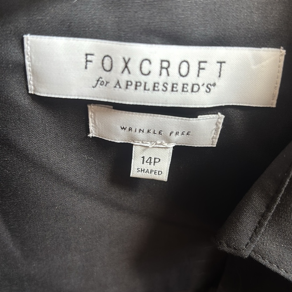 Foxcroft Midnight Black Collared shaped wrinkle free  Shirt - Picture 9 of 10